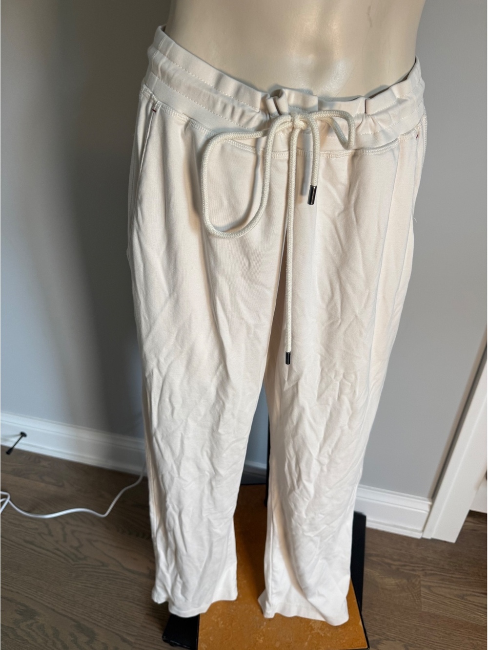 Daniel Buchler Men's‎ Cream Pajama Pants with Drawstring Waist